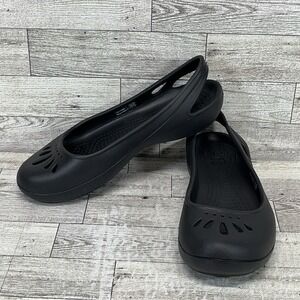 Crocs Thea Ballet Flats Black‎ Slip On Slingback 11701 Women Size 7